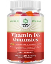 Vitamin D3 Gummies, 60 желирани таблетки, Nature's Craft