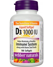 Vitamin D3, 1000 IU, 180 капсули, Webber Naturals -1