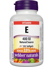 Vitamin Е, 400 IU, 120 капсули, Webber Naturals