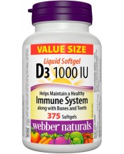 Vitamin D3, 1000 IU, 375 капсули, Webber Naturals