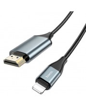 Видео кабел Hoco - UA15, Lightning/HDMI, HD, 2 m, сив -1
