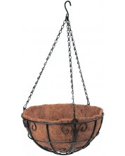 Висяща кашпа с декорации Palisad - 690108, 30 cm, с кокосова кошница -1