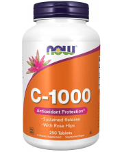 Vitamin C-1000 with Rose Hips, 250 таблетки, Now
