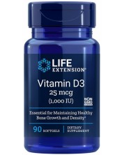 Vitamin D3, 1000 IU, 90 софтгел капсули, Life Extension