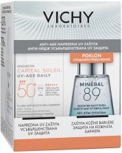 Vichy CS & Minéral 89 Комплект - Слънцезащитен флуид и Гел-бустер, 40 + 30 ml (Лимитирано) -1
