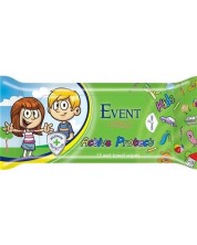 Влажни кърпи за ръце Event - Kids Active Protect, зелени, 15 броя -1