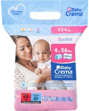 Влажни кърпички Baby Crema - Алое, 4 х 56 броя