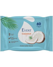 Влажна тоалетна хартия с масло от кокос Event - 60 броя -1