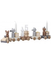 Дървено влакче Bloomingville – Традиция за рожден ден, със свещички -1