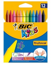 Пастели BIC Kids - Plastidecor, 12 цвята -1