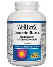 WellBetX Complete Diabetic, 120 таблетки, Natural Factors -1