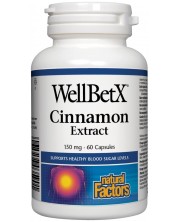 WellBetX Cinnamon Extract, 150 mg, 60 капсули, Natural Factors -1