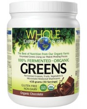 Whole Earth & Sea Fermented Organic Greens, шоколад, 438 g, Natural Factors