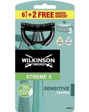 Wilkinson Sword Xtreme3 Мъжка самобръсначка Comfort Sensitive, 6 + 2 броя