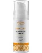 Wooden Spoon Слънцезащитен лосион за лице Dry Oils, SPF50, 50 ml