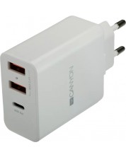 Зарядно устройство Canyon - H-08, USB-A/C, 30W, бяло -1