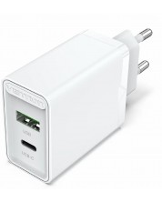 Зарядно устройство Vention - FBBW0, USB-A/C, 20W, бяло