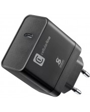 Зарядно устройство Cellularline - Power Delivery, USB-C, 45W, черно -1