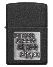 Запалка Zippo - калаено лого, черна