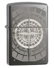 Запалка Zippo - Black Ice, компас, лазерна гравюра -1