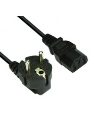 Захранващ кабел VCom - CE021, Schuko 220V, 0.75 mm, 5 m, черен