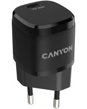 Зарядно устройство Canyon - H-20-05, USB-C, 20W, черно -1