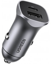 Зарядно за кола Ugreen - 405002, USB-A/C, 30W, сиво