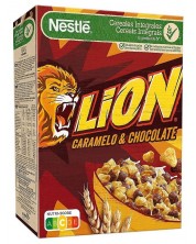 Зърнена закуска Nestle - Lion, с карамел и шоколад, 600 g