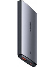 Зарядно устройство Baseus - GaN5 Pro Ultra Slim, USB-A/C, 65W, сиво