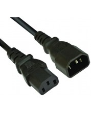 Захранващ кабел VCom - CE001, Power Cord за UPS M/F, 1.8 m, черен -1