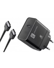 Зарядно устройство Cellularline - 9259, USB-C, 45W, черно