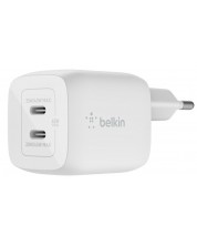 Зарядно устройство Belkin - Dual, Gan PPS, USB-C, 45W, бяло -1