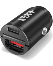 Зарядно за кола Next One - Mini Dual,USB-A/C,  30W, черно