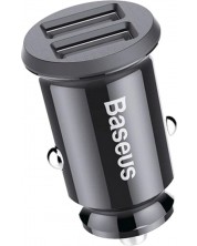 Зарядно за кола Baseus - Grain Car Charger, USB-A, 15W, черно -1