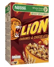Зърнена закуска Nestle - Lion, с карамел и шоколад, 400 g