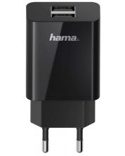 Зарядно устройство Hama - 200014, USB-A, 10.5W, черно -1