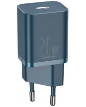 Зарядно устройство Baseus - CCSUP-B03 Super Si, USB-C, 20W, синьо -1