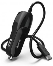 Зарядно за кола Hama - 173671, кабел Micro USB, 5W, черно -1
