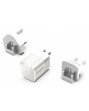 Зарядно устройство Energizer - A20MUWH, USB-C, EU/UK/US, 20W, бяло -1