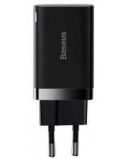 Зарядно устройство Baseus - Super Pro, USB-A/C, 30W, черно -1