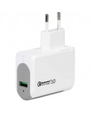 Зарядно устройство Vivanco - 37546, Qualcomm 3A, USB-A, бяло
