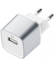 Зарядно устройство Cellularline - Unique Design, USB-A, 10W, сиво