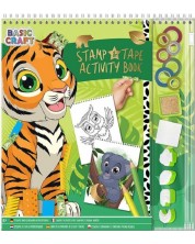 Занимателна книжка Grafix Basic Craft - Тигър, с цветно тиксо и печати