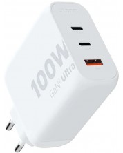 Зарядно устройство Xtorm - GaN2 Ultra, USB-A/C, 100W, бяло -1