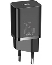 Зарядно устройство Baseus - Super Si QC, USB-C, 25W, черно
