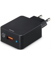 Зарядно устройство Hama - 201641, Qualcomm QC, USB-A, 19.5W, черно -1