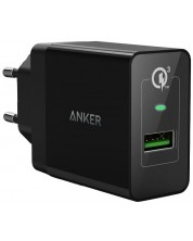 Зарядно устройство Anker - PowerPort 1, USB-A, 18W, черно