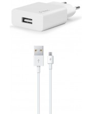 Зарядно устройство ttec - SmartCharger, USB-A, кабел Micro USB, бяло