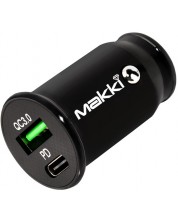 Зарядно за кола Makki - Fast Charger, USB-A/C, 20W, черно -1