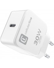 Зарядно устройство Cellularline - The One PD, USB-C, 30W, бяло